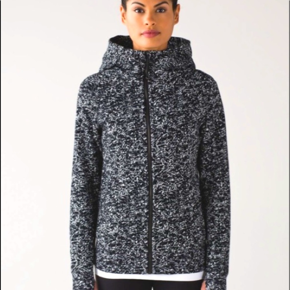 LULULEMON SCUBA HOODIE IV ICED WAVE SZ 4 BLACK & WHITE NEW WITHOUT TAGS